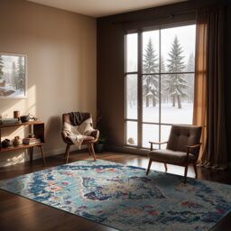 Livabliss Floransa-Vintage Blue Beige Grey Pink Traditional Boho Living Dining Rug - Size: 160 cm x 215 cm - thumbnail 9