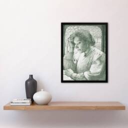 Artery8 Richard Roland Holst Framed Wall Art Pencil Portrait of Henriette in Grey - Size: A4 - thumbnail 2