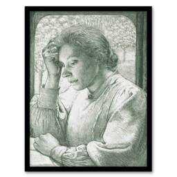Artery8 Richard Roland Holst Framed Wall Art Pencil Portrait of Henriette in Grey - Size: A4 - thumbnail 1