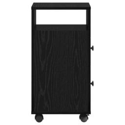 Berkfield Home Narrow Bathroom Cabinet with Wheels Black Oak Engineered Wood - thumbnail 5