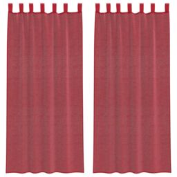 Berkfield Home Voile Curtains with Rod Pockets 2 pcs Wine Red - thumbnail 2