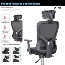 JFY Ergonomic Reclining Office Chair with Breathable Mesh Design in Black - thumbnail 2