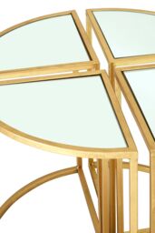 Orsina Industrial Design Set Of 5 Tables, Versatile Table For Bedroom, Everyday Use Lounge Table For Livingroom in Gold - thumbnail 4