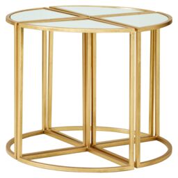 Orsina Industrial Design Set Of 5 Tables, Versatile Table For Bedroom, Everyday Use Lounge Table For Livingroom in Gold - thumbnail 3