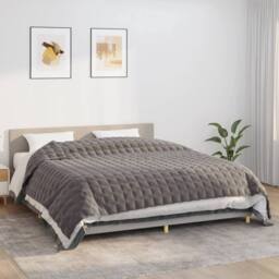 Berkfield Home Weighted Blanket Grey 235x290 cm 15 kg Fabric - thumbnail 1