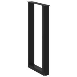 Berkfield Home Coffee Table Legs U-Shaped 2 pcs Black 40x(90-91) cm Steel - thumbnail 4