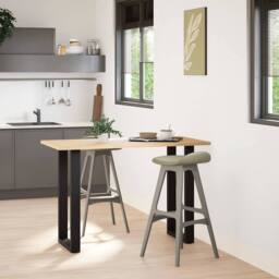 Berkfield Home Coffee Table Legs U-Shaped 2 pcs Black 40x(90-91) cm Steel - thumbnail 2