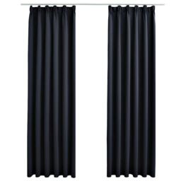 Berkfield Home Blackout Curtains with Hooks 2 pcs Anthracite 140x245 cm - thumbnail 2