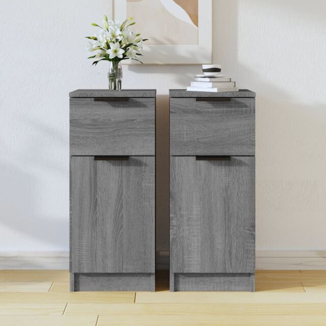 Berkfield Home Sideboards 2 pcs Grey Sonoma 30x30x70 cm Engineered Wood - Size: 30 x 30 x 70 cm - image 1
