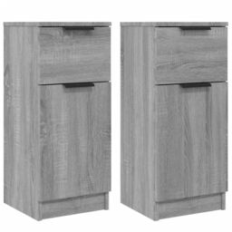 Berkfield Home Sideboards 2 pcs Grey Sonoma 30x30x70 cm Engineered Wood - Size: 30 x 30 x 70 cm - thumbnail 2