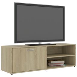 Berkfield Home TV Cabinet Sonoma Oak 120x34x37 cm Engineered Wood in Brown - Size: 120 x 34 x 37 cm - thumbnail 4