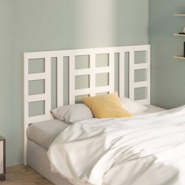 Berkfield Home Beautiful Bed Headboard White 156x4x100 cm Solid Wood Pine - Size: 156 x 4 x 100 cm - image 1