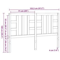Berkfield Home Beautiful Bed Headboard White 156x4x100 cm Solid Wood Pine - Size: 156 x 4 x 100 cm - thumbnail 9