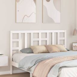 Berkfield Home Beautiful Bed Headboard White 156x4x100 cm Solid Wood Pine - Size: 156 x 4 x 100 cm - thumbnail 2