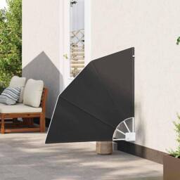 Berkfield Home Balcony Privacy Screen Folding Manual Anthracite 115 x 115 cm Fabric in Black - thumbnail 3