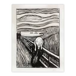 "Artery8 The Scream 1895 Black & White Munch Vintage Wall Art Print Poster - Size: W12"" x H16""" - thumbnail 1