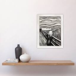 "Artery8 The Scream 1895 Black & White Munch Vintage Wall Art Print Poster - Size: W12"" x H16""" - thumbnail 4