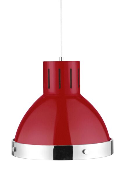 Orsina Chrome Bell Shaped Pendant Light in Red - image 1