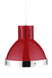 Orsina Chrome Bell Shaped Pendant Light in Red - thumbnail 1