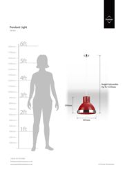 Orsina Chrome Bell Shaped Pendant Light in Red - thumbnail 2