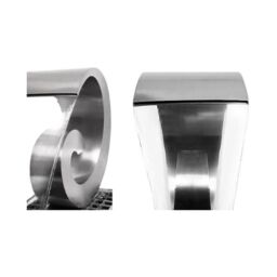 Primrose Curve Stainless Steel Cascading Water Feature Reservoir 66cm in Metallic Silver - thumbnail 3