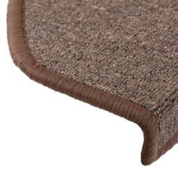 Berkfield Home Carpet Stair Treads 15 pcs Coffee Brown 65x24x4 cm - Size: Medium - thumbnail 7