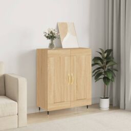 Berkfield Home Sideboard Sonoma Oak 69.5x34x90 cm Engineered Wood in Brown - thumbnail 1