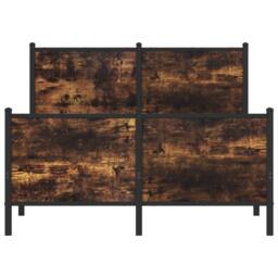 Berkfield Home Metal Bed Frame without Mattress Smoked Oak 120x200 cm in Brown - Size: Small Double - thumbnail 5