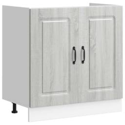 Berkfield Home Sink Base Cabinet Kalmar Grey Sonoma 80x46x81.5 cm Engineered Wood - thumbnail 2