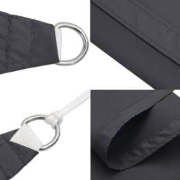 Berkfield Home Sunshade Sail Oxford Fabric Triangular 3x4x4 m Anthracite in Charcoal - thumbnail 7