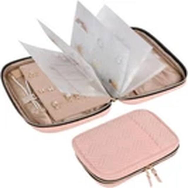 Havendro Pink Jewelry Travel Organizer Case Ring Binder Jewelry-Pouch Bag - image 1