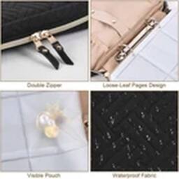 Havendro Pink Jewelry Travel Organizer Case Ring Binder Jewelry-Pouch Bag - thumbnail 3
