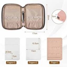Havendro Pink Jewelry Travel Organizer Case Ring Binder Jewelry-Pouch Bag - thumbnail 2