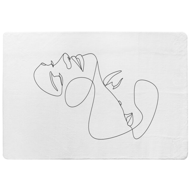 Benjamin Tate Design Man & Woman Touch By One Line Designer Rug in Natural - Size: Large - image 1