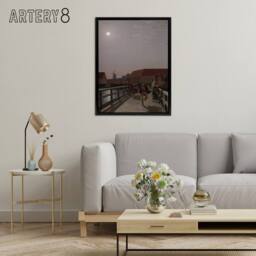 "Artery8 CW Eckersberg Langebro Copenhagen in Moonlight Framed Canvas Art Print - Size: W12"" x H16""" - thumbnail 3