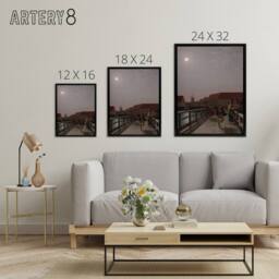 "Artery8 CW Eckersberg Langebro Copenhagen in Moonlight Framed Canvas Art Print - Size: W12"" x H16""" - thumbnail 4
