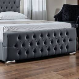 UK Bed Furniture Isabella Ottoman Gas Lift Upholstered Bed with 48 Inch Wing Headboard in Charcoal - Size: Single - thumbnail 4