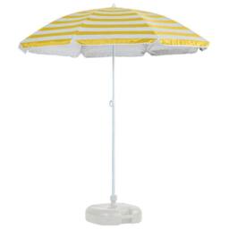 Harbour Housewares Metal Beach Parasol with White Base 1.8m in Yellow - thumbnail 1