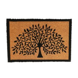 Nicola Spring Coir Door Mat - 60 x 40cm - Tree of Life - Size: 40 cm x 60 cm - thumbnail 1