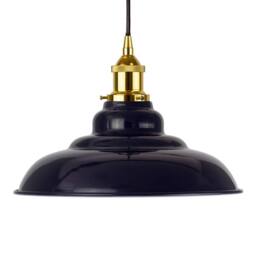 SE Home Navy Blue St Edmund's Pendant Light - Gold - Black Round - thumbnail 4