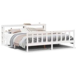 Berkfield Home Bed Frame without Mattress White 180x200 cm Super King Solid Wood Pine - thumbnail 2