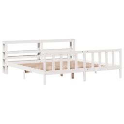 Berkfield Home Bed Frame without Mattress White 180x200 cm Super King Solid Wood Pine - thumbnail 3