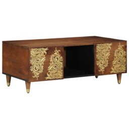 Berkfield Home Coffee Table 100x54x40 cm Solid Wood Mango in Brown - Size: 100 x 54 x 40 cm - thumbnail 1