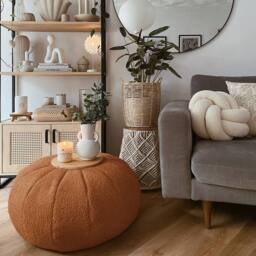 rucomfy Beanbags rucomfy Indoor Snug Pouffe - Comfortable Bean Bag Footstool in Burnt Orange