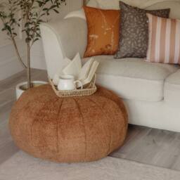 rucomfy Beanbags rucomfy Indoor Snug Pouffe - Comfortable Bean Bag Footstool in Burnt Orange - thumbnail 2