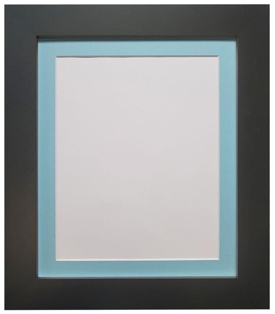 Frames & Mirrors 4U Metro Black Frame with Blue Mount for Image Size A2 - image 1