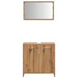 Berkfield Home Bathroom Cabinet with Mirror Artisan Oak Engineered Wood in Brown - thumbnail 4
