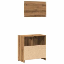 Berkfield Home Bathroom Cabinet with Mirror Artisan Oak Engineered Wood in Brown - thumbnail 6
