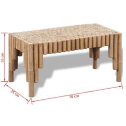 Berkfield Home Coffee Table Bamboo in Brown - thumbnail 5