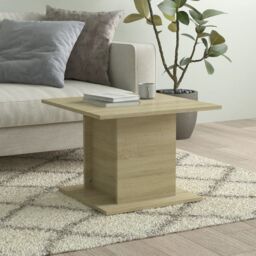 Berkfield Home Coffee Table Sonoma Oak 55.5x55.5x40 cm Engineered Wood in Beige